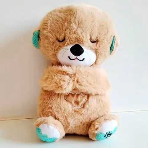 Дихаюча плюшева іграшка видра з світлом і звуком/мягкая игрушка-ночник