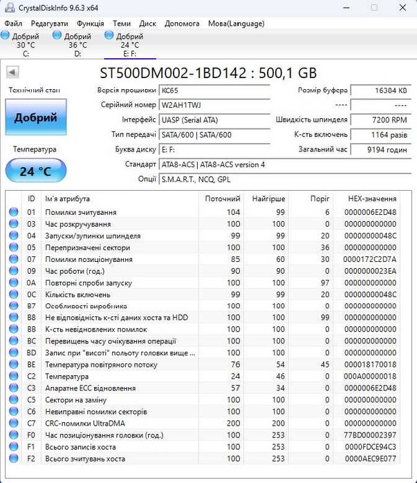 HDD (жорсткий диск) WD5003ABYX-01WERA1