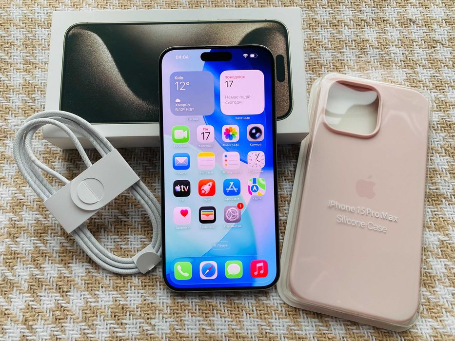 IPHONE 15 PRO MAX АКБ 96% ІДЕАЛ 512Gb Natural Titanium NEVERLOCK 47782