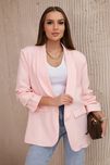 Marynarka z klapami elegancka jasny pudrowy róż