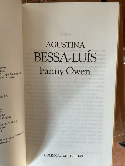 Livro Agustina Bessa-Luís - Fanny Owen