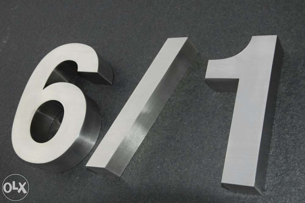 Números residenciais de Inox - Nr. 1 em 3D para Portas ou Entradas