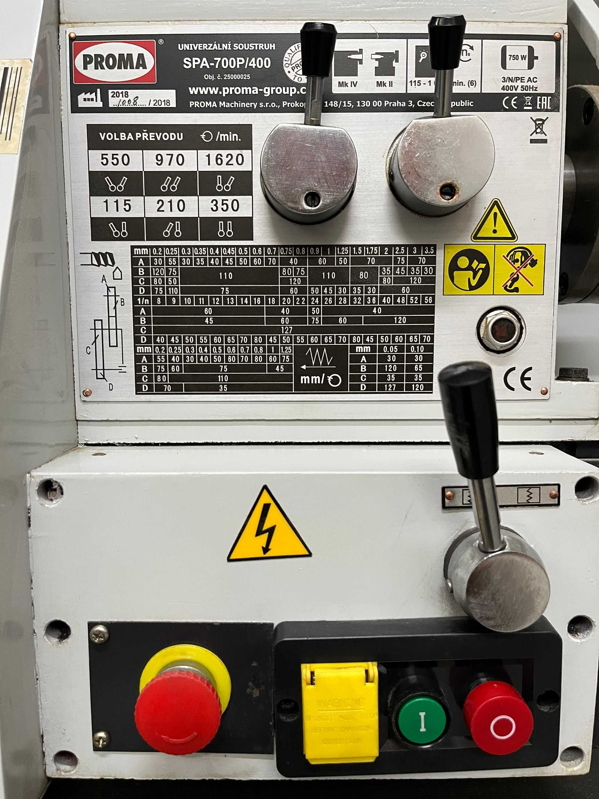 Tokarka uniwersalna PROMA SPA 700P/400