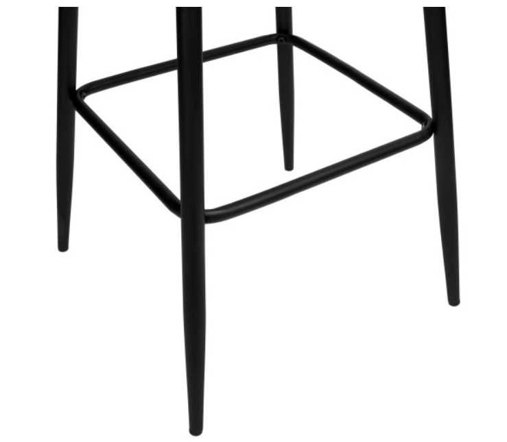 Krzesło barowe hoker stołek wysoki czarny pikowany taboret loft