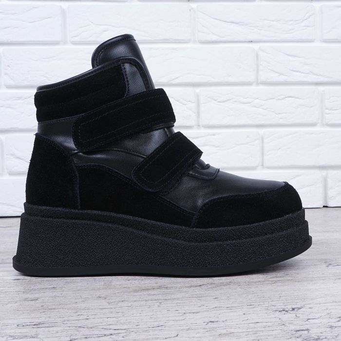 Черевики зимові жіночі натуральні шкіряні на танкетці снікери 36-41