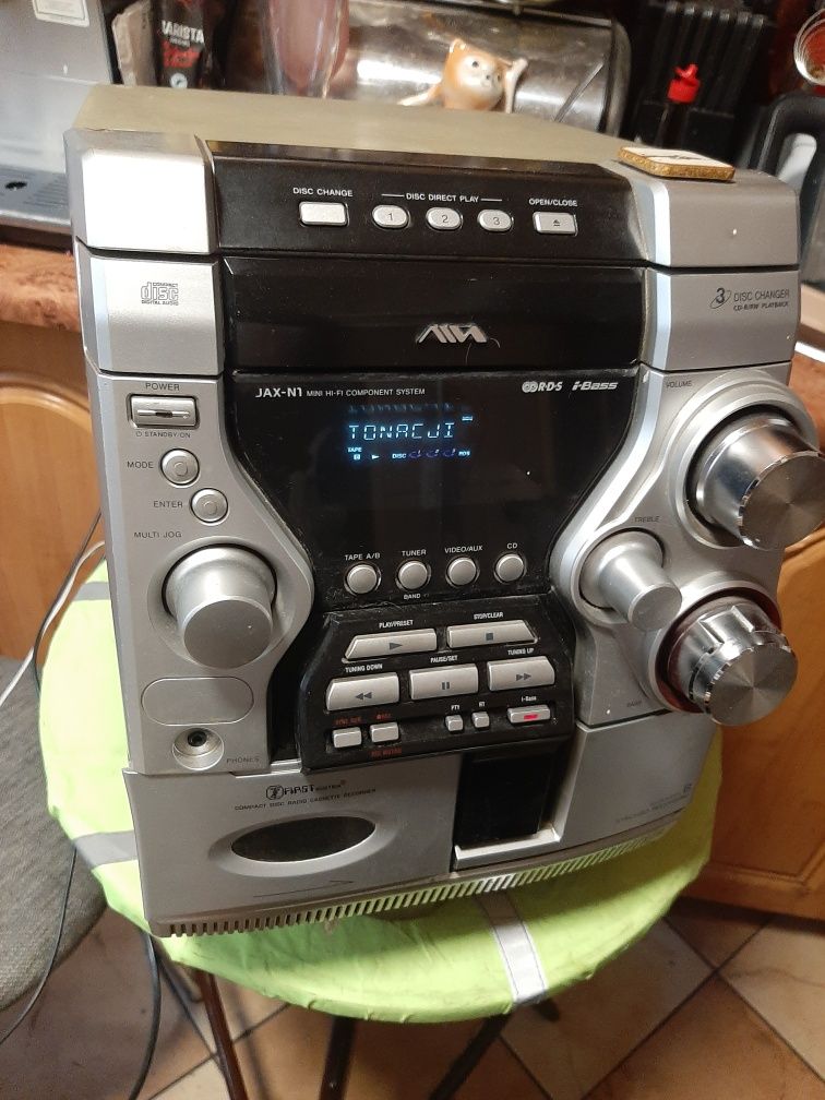 Wieża Aiwa CX,-JN1 potęga Bass radio I aux sprawne bez kolum i pilo