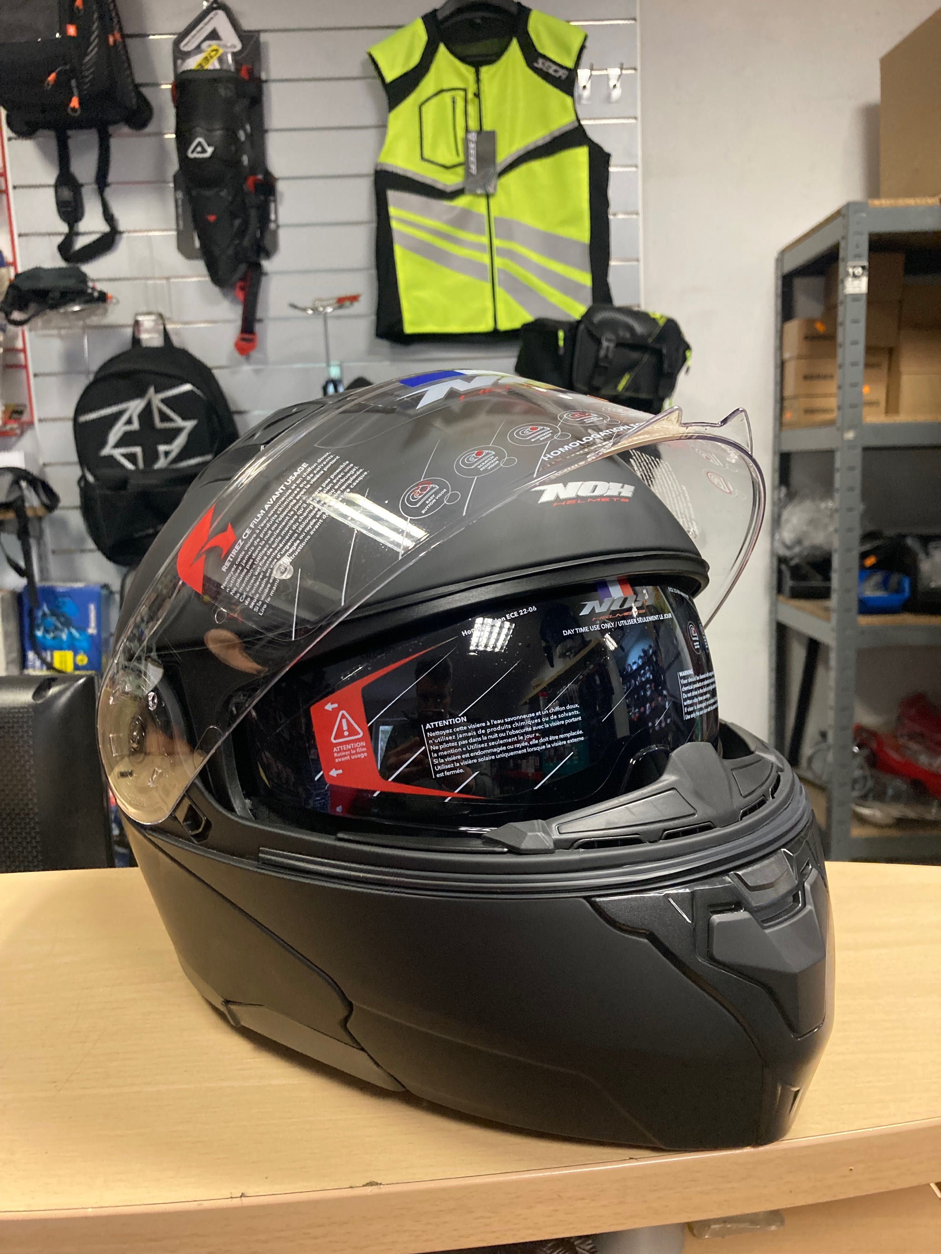 Kask na MOTOR Skuter Nox Szczęka Blenda Nowa Norma 22-06 Sklep