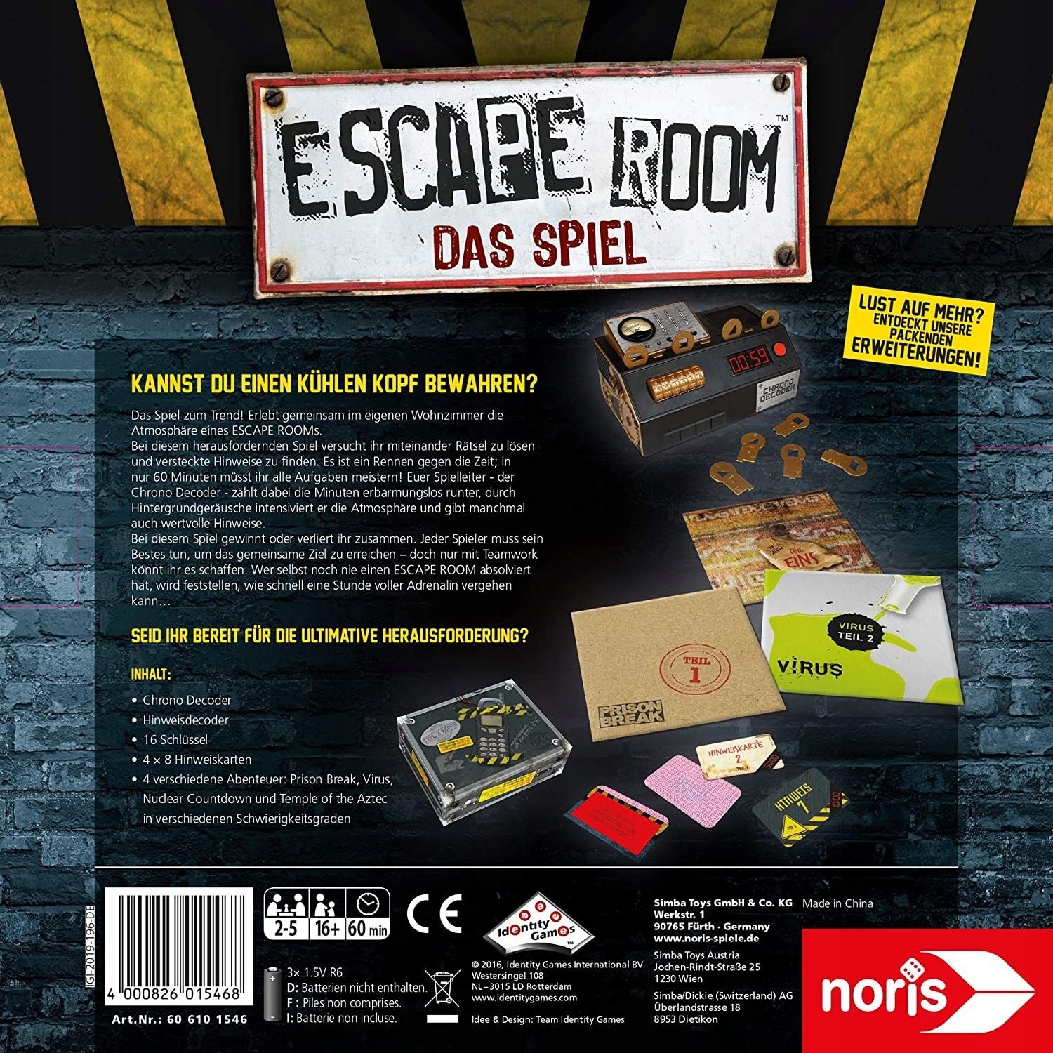 Gra planszowa Noris Escape Room Blokada język niemiecki
