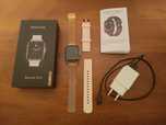Smartwatch. Maxcom Fw55. Aurum Pro. Złoty. Zestaw. Ładowarka sieciowa.