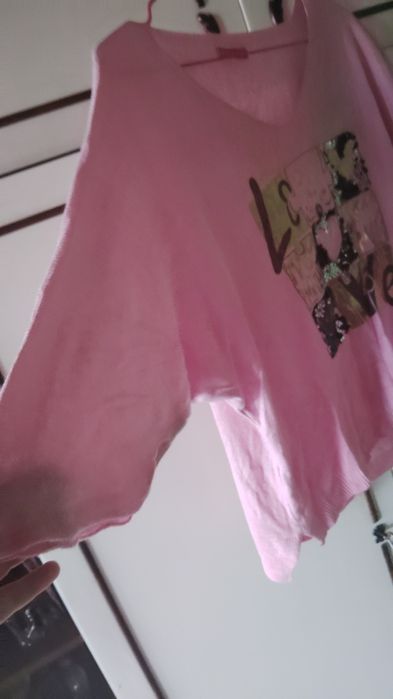 Bluzka różowa nietoperz uniwersalna