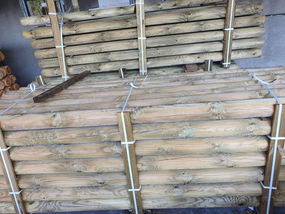 Palisada fi 14 cm  x 300 3m impregnowana bale okrąglaki Pale Toczone