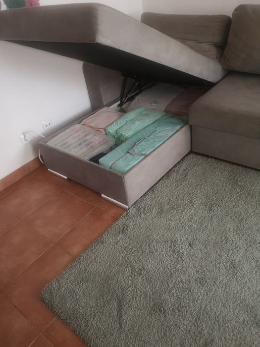 Sofá chaise longue cinzento 2,20m possibilidade de entrega