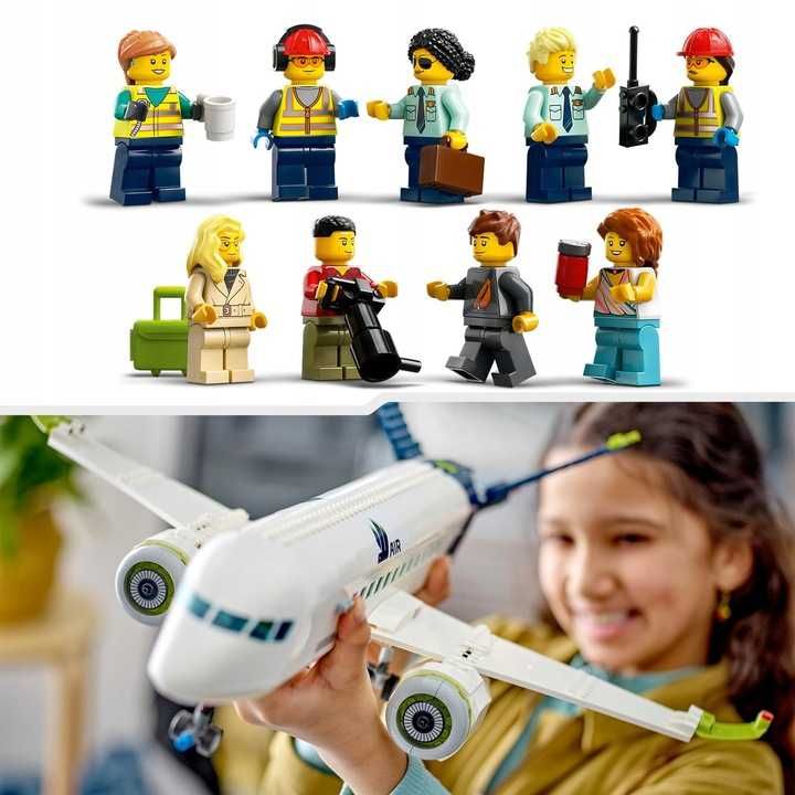 DUŻY Zestaw LEGO City Samolot pasażerski (Figurki, POJAZDY LOTNISKOWE)