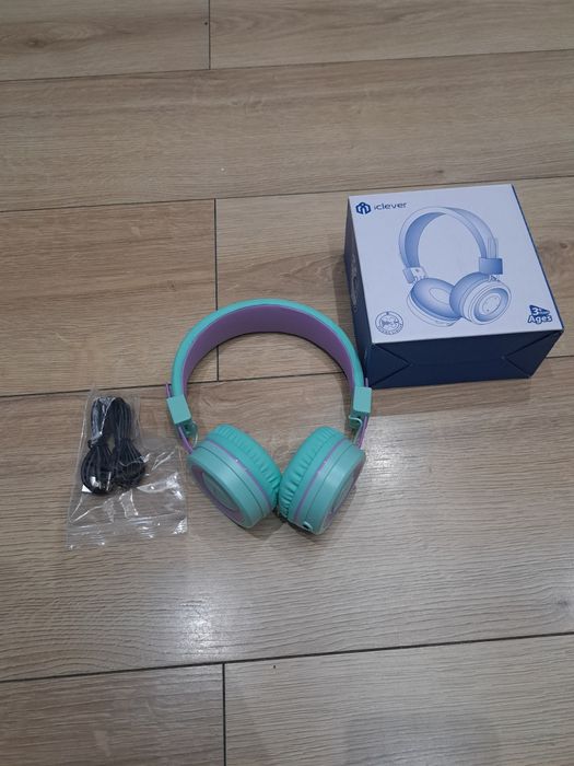 Słuchawki bezprzewodowe nauszne iClever BTH02 - Turkusowe