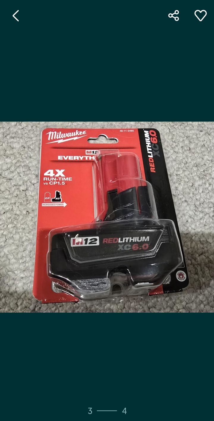 Milwaukee Nowa oryginalna bateria M12 6.0 XC