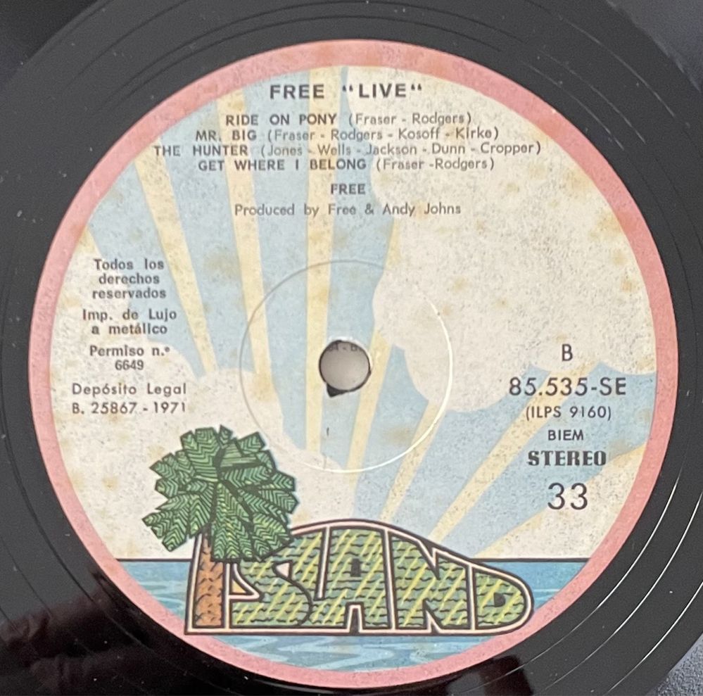 LP Vinil 33 rpm - FREE LIVE