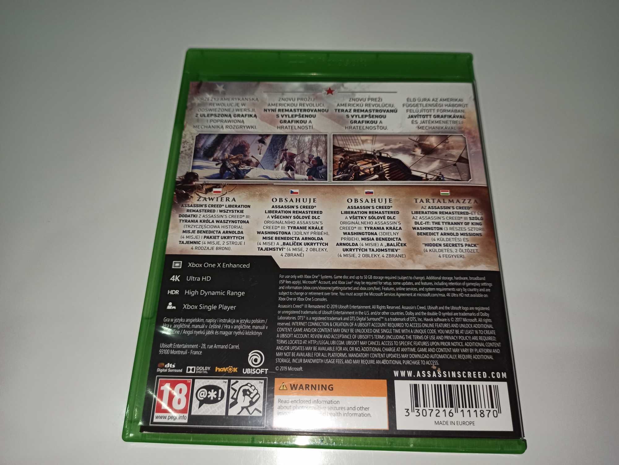 xbox one Assassin's Creed III 3+AC Liberation Remasterd PL po polsku