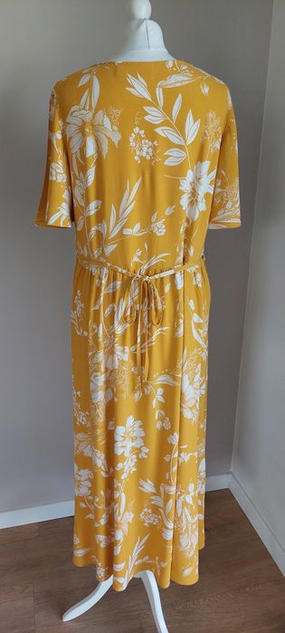 BPC Bonprix Collection r.42-44 długa maxi sukienka żółta w kwiaty