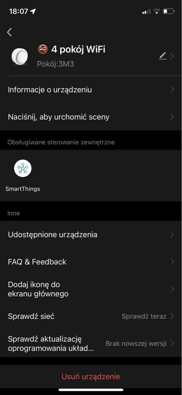 Czujnik dymu pożaru WIFI Tuya alarm syrena AAA