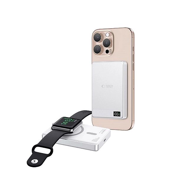 Powerbank Tech-Protect PB33 LifeMag MagSafe 5000mAH - srebrny