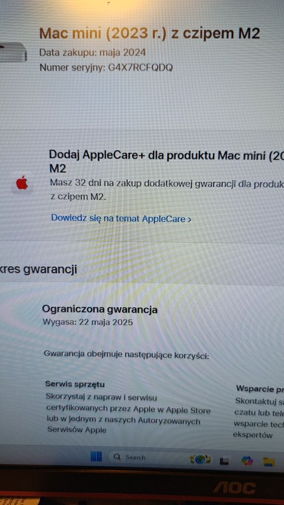 Mac mini 2023 m2 256 ssd 8core gwarancja