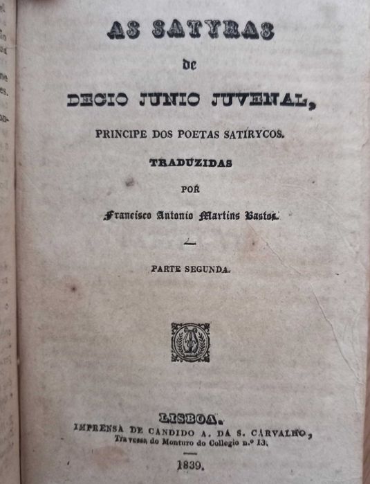 As Satyras de Juvenal - Ed. 1839