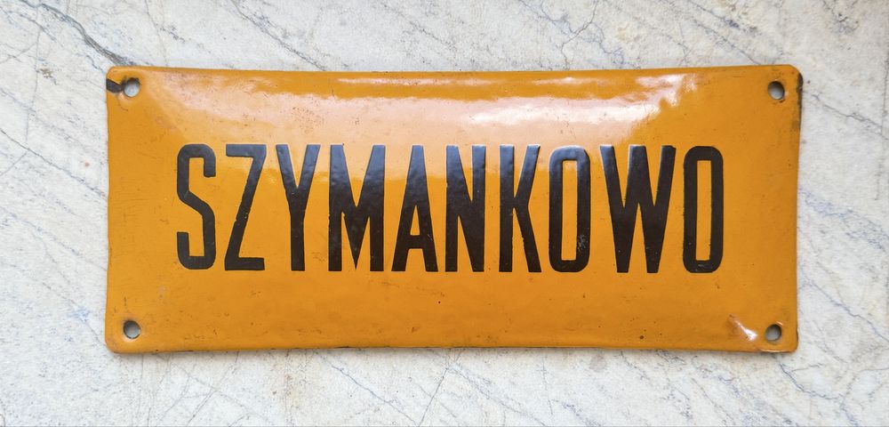 Stary szyld tablica PKP PRL Szymankowo