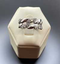 Śliczny srebrny pierścień z cyrkoniami Ag925
