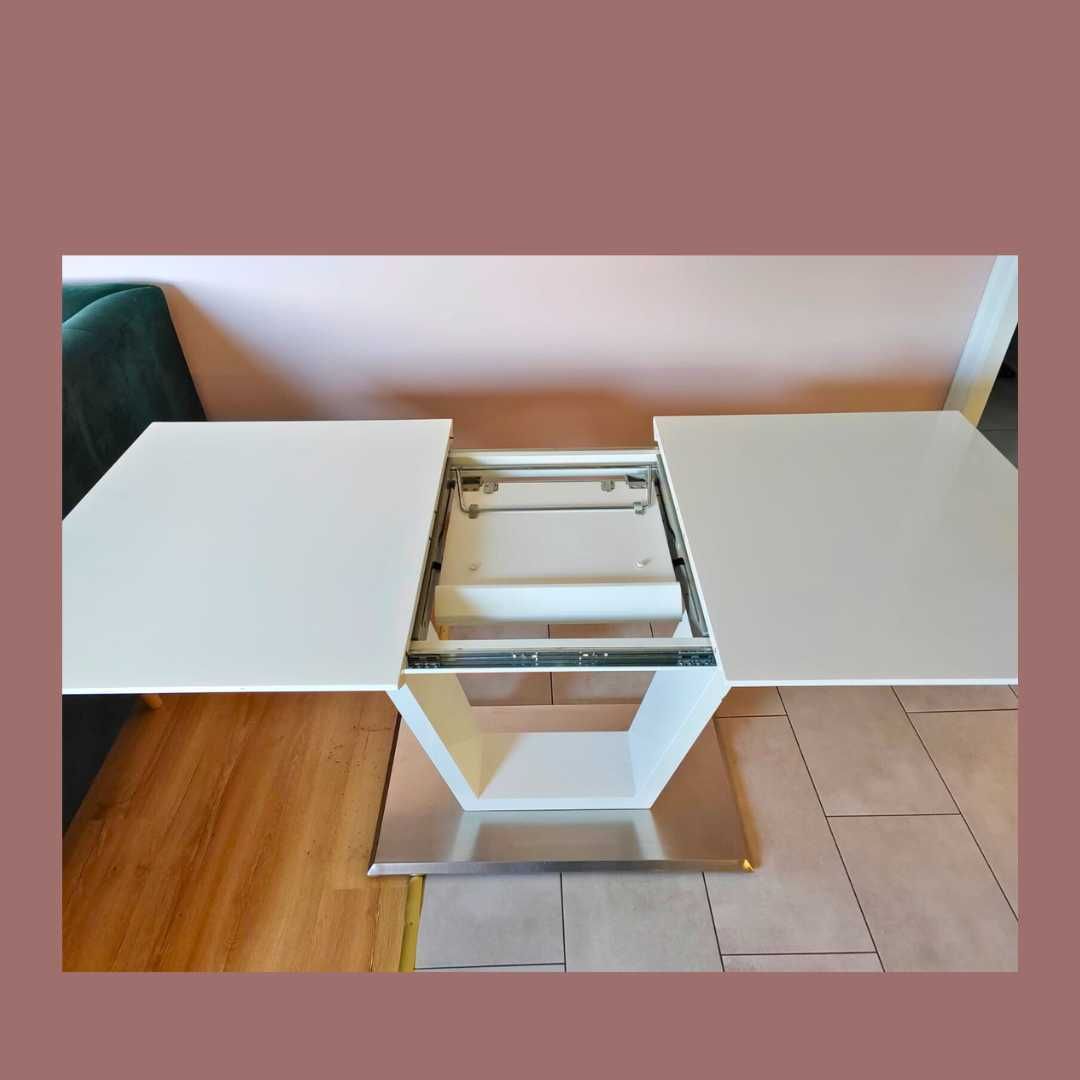 Stół do jadalni rozkładany biały, lakierowany