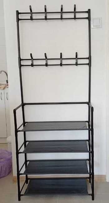 Szafa Wieszak na Ubrania Stojak na Buty Regał Garderoba Duża Półki