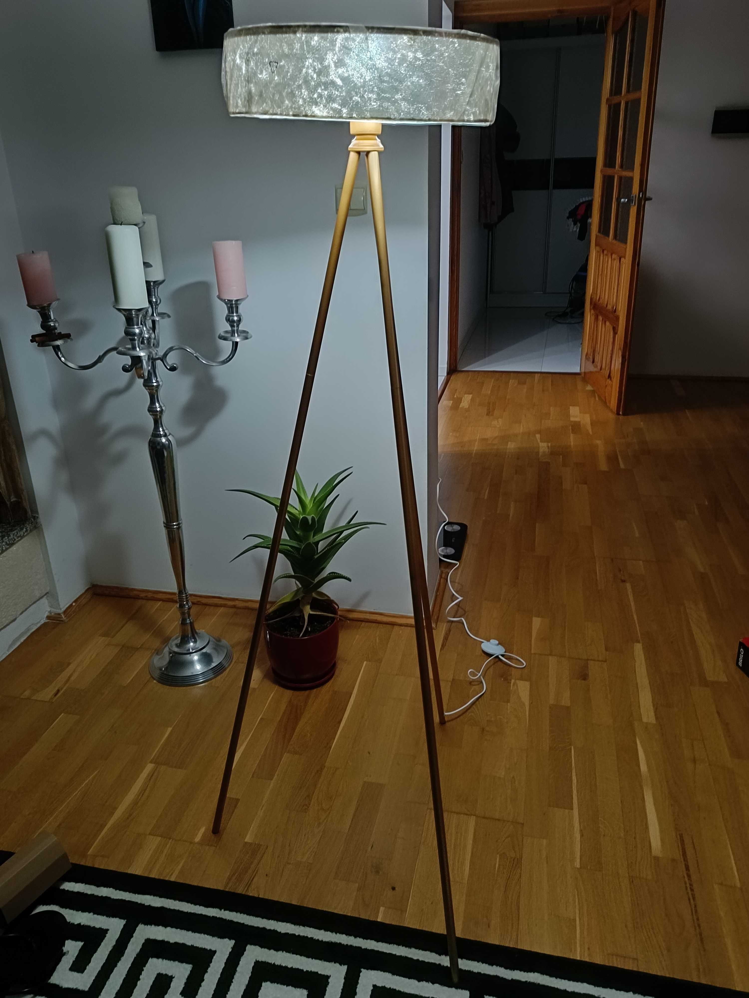 Lampa Stojąca + abażur Oświetlenie stojące do salonu IBIZA Lysne