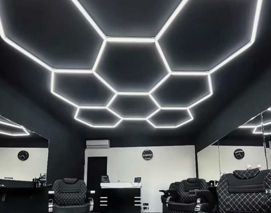 Lampa Led Hexagon Oświetlenie Warsztat Garaż 257x244cm 280W 6500K NOWA