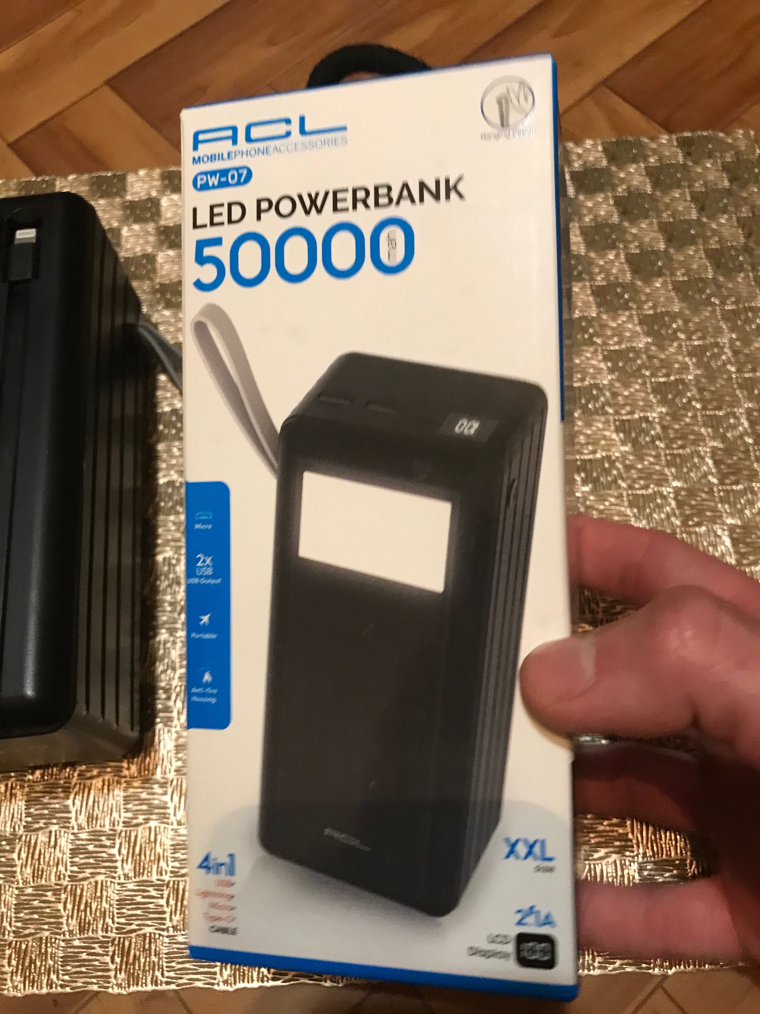 Acl led powerbank pw-07 4в1 павербанк повербанк 50000