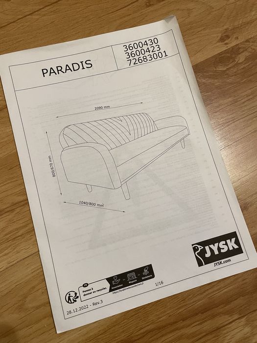 Kanapa rozkładana PARADIS