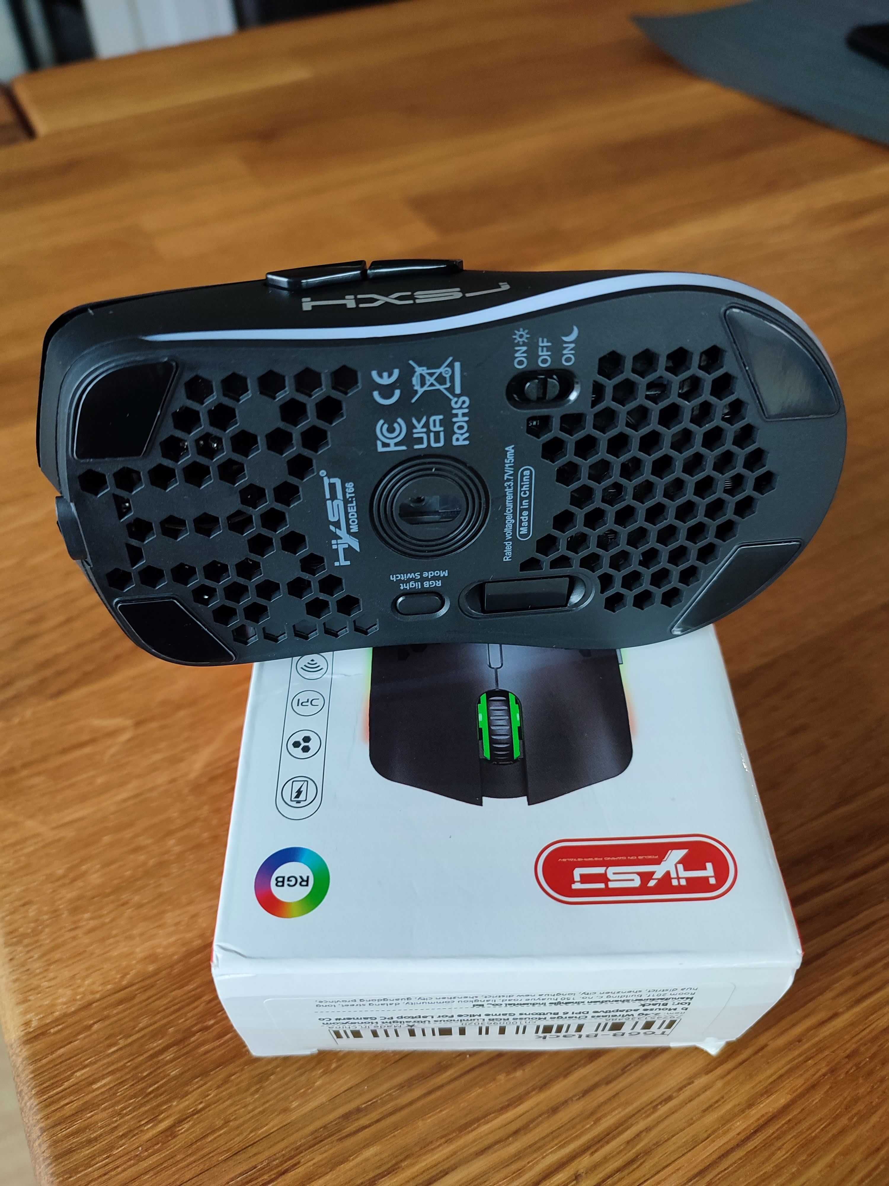 Myszka bezprzewodowa gamingowa HXSJ RGB Black