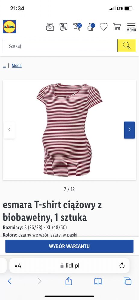 Ciążowy t-shirt biobawełna