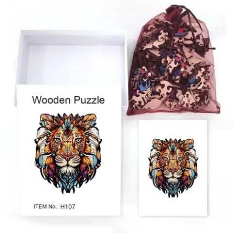 Puzzle 3D Drewniane Układanka dla dzieci i dorosłych - Lew