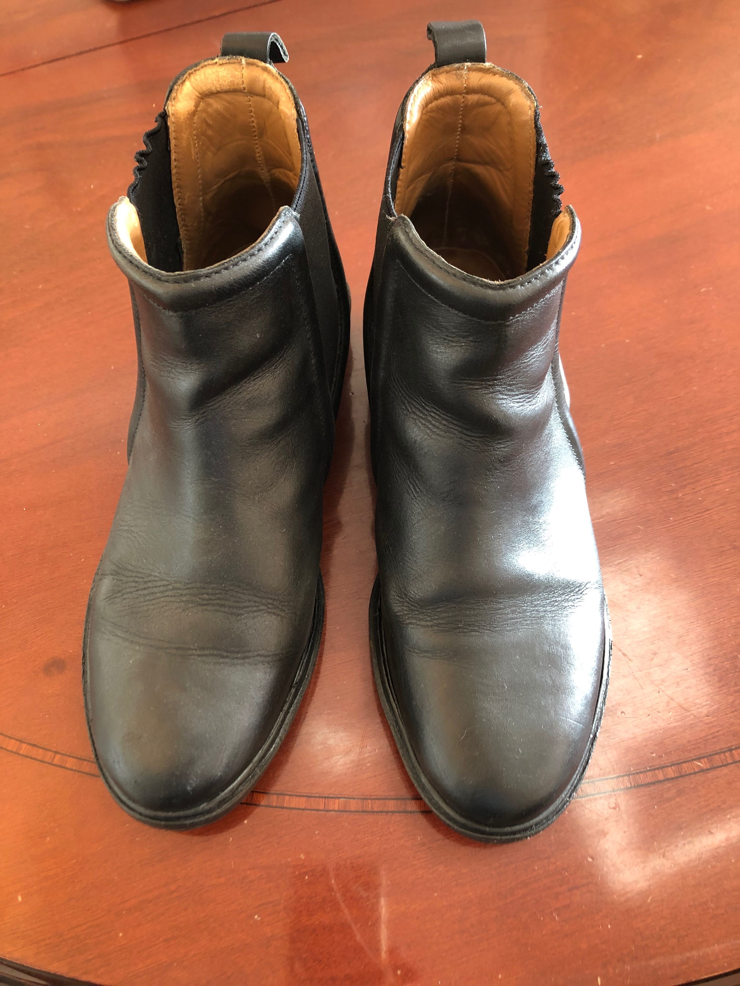 Botins pele Zara T 38 pretos