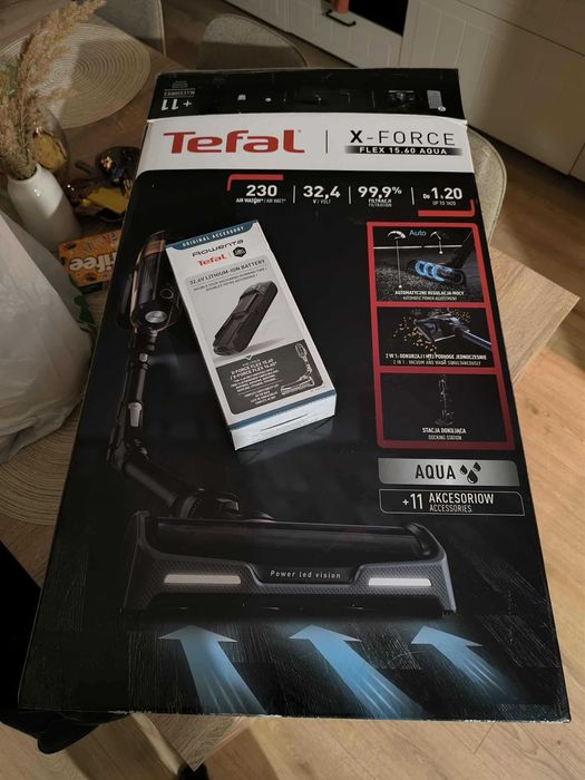 Odkurzacz bezprzewodowy TEFAL X-Force Flex 15.60 Aqua TY99G1