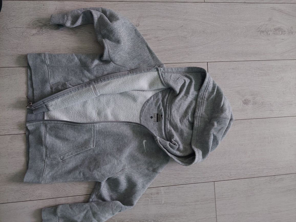 Bluza Nike z kapturem na zamek szara r. 116/122