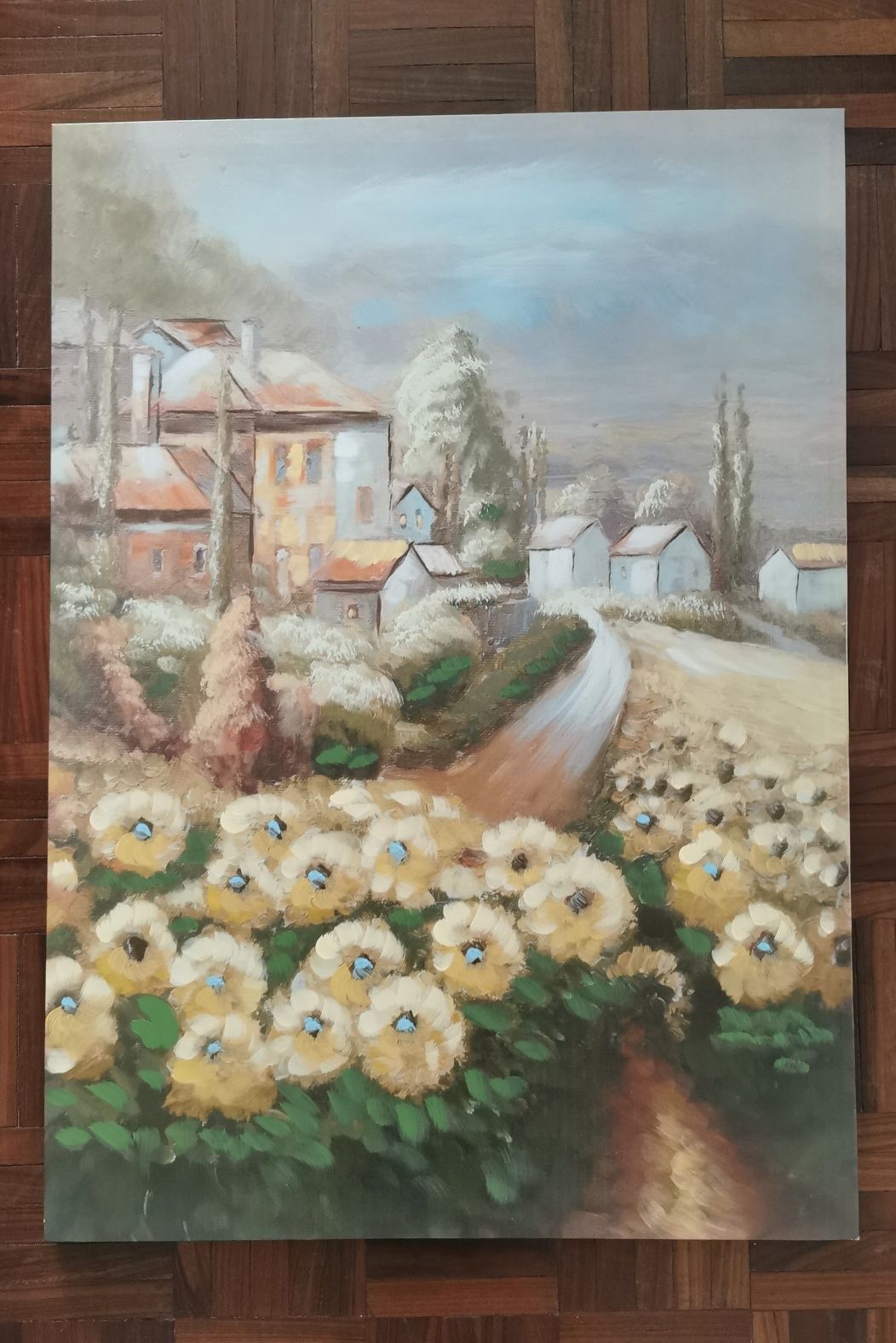 Quadros a óleo com motivos florais