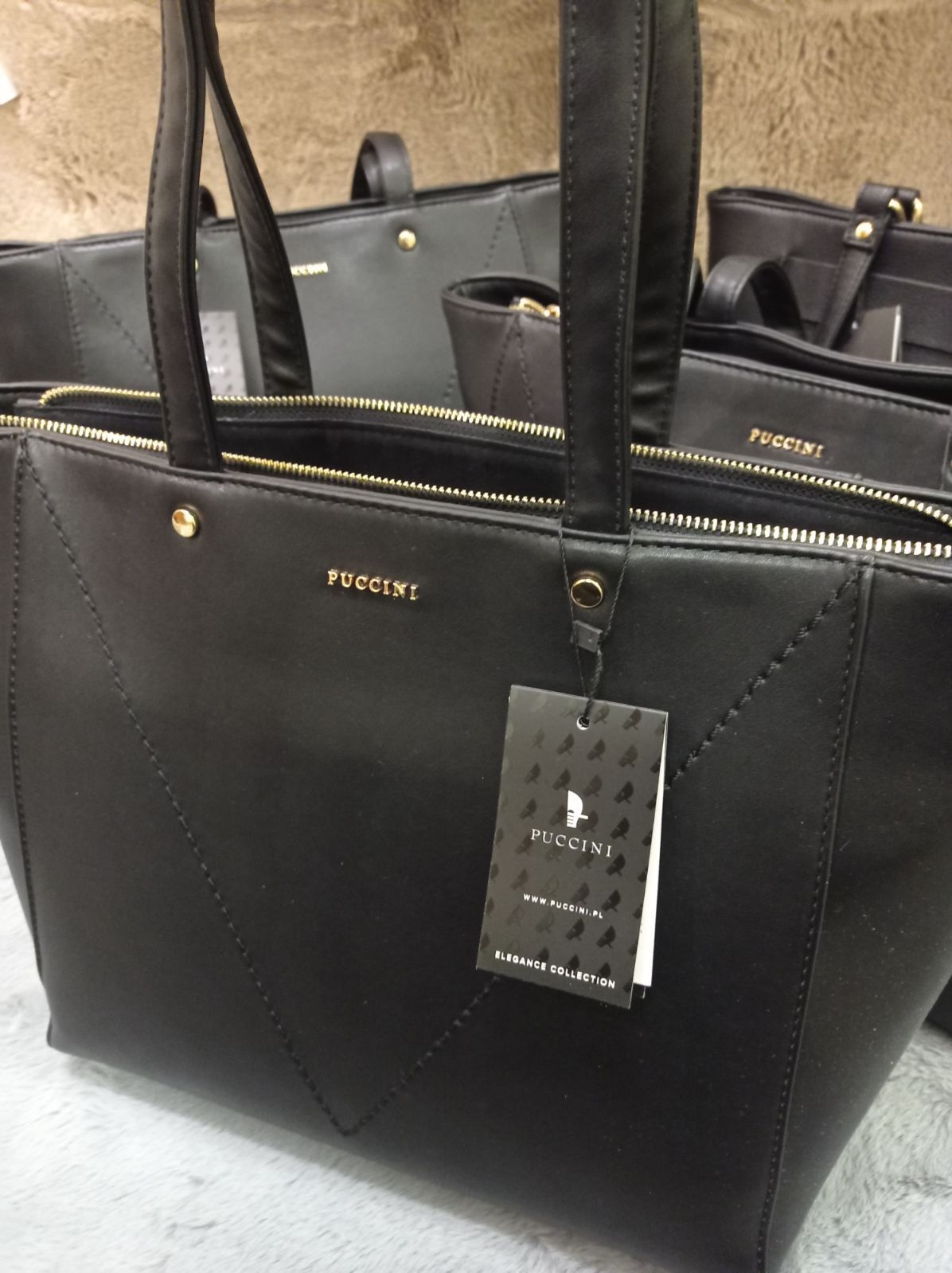 Nowa markowa Puccini torebka torba shopper czarna z metką