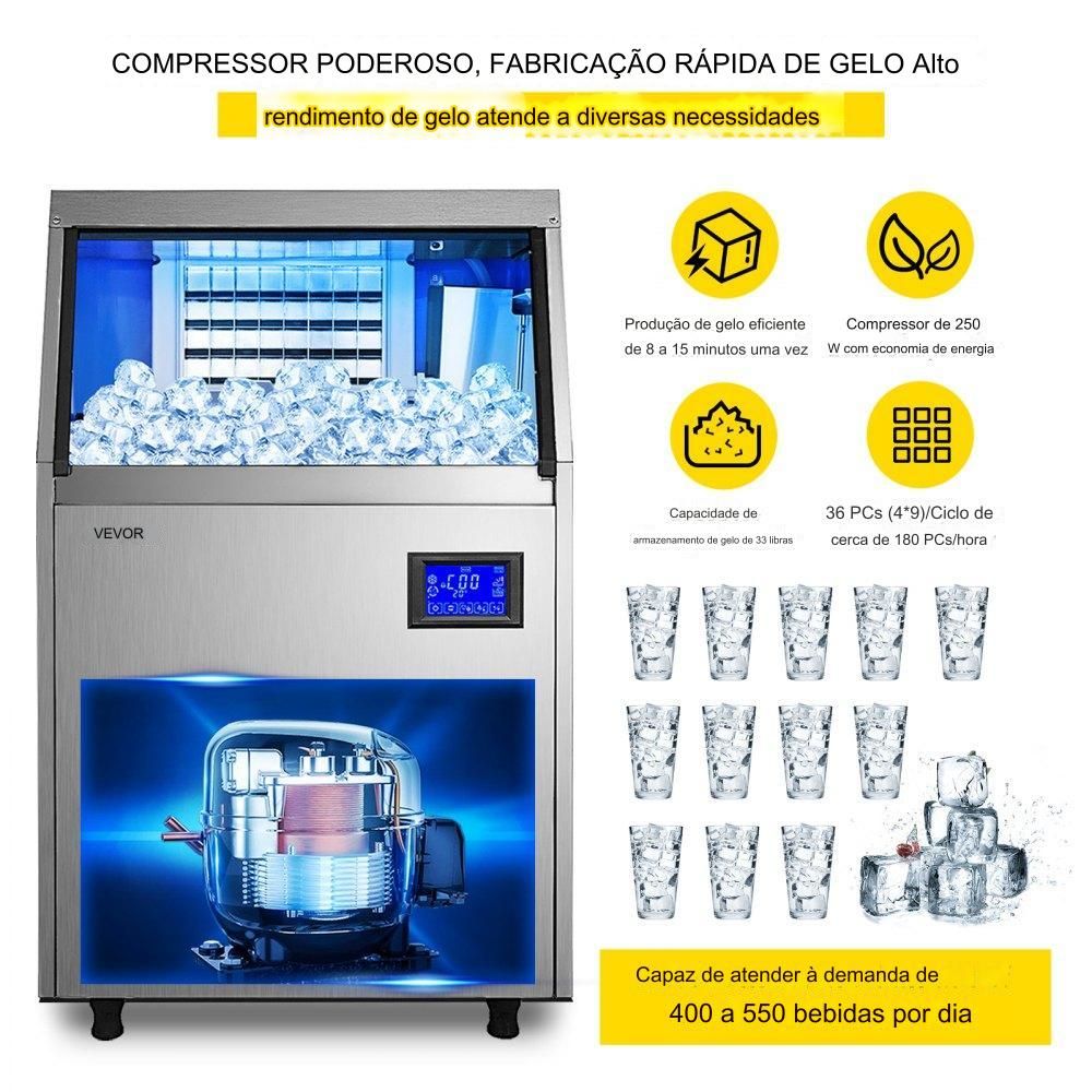 Máquina de Gelo Comercial  - 110 lb