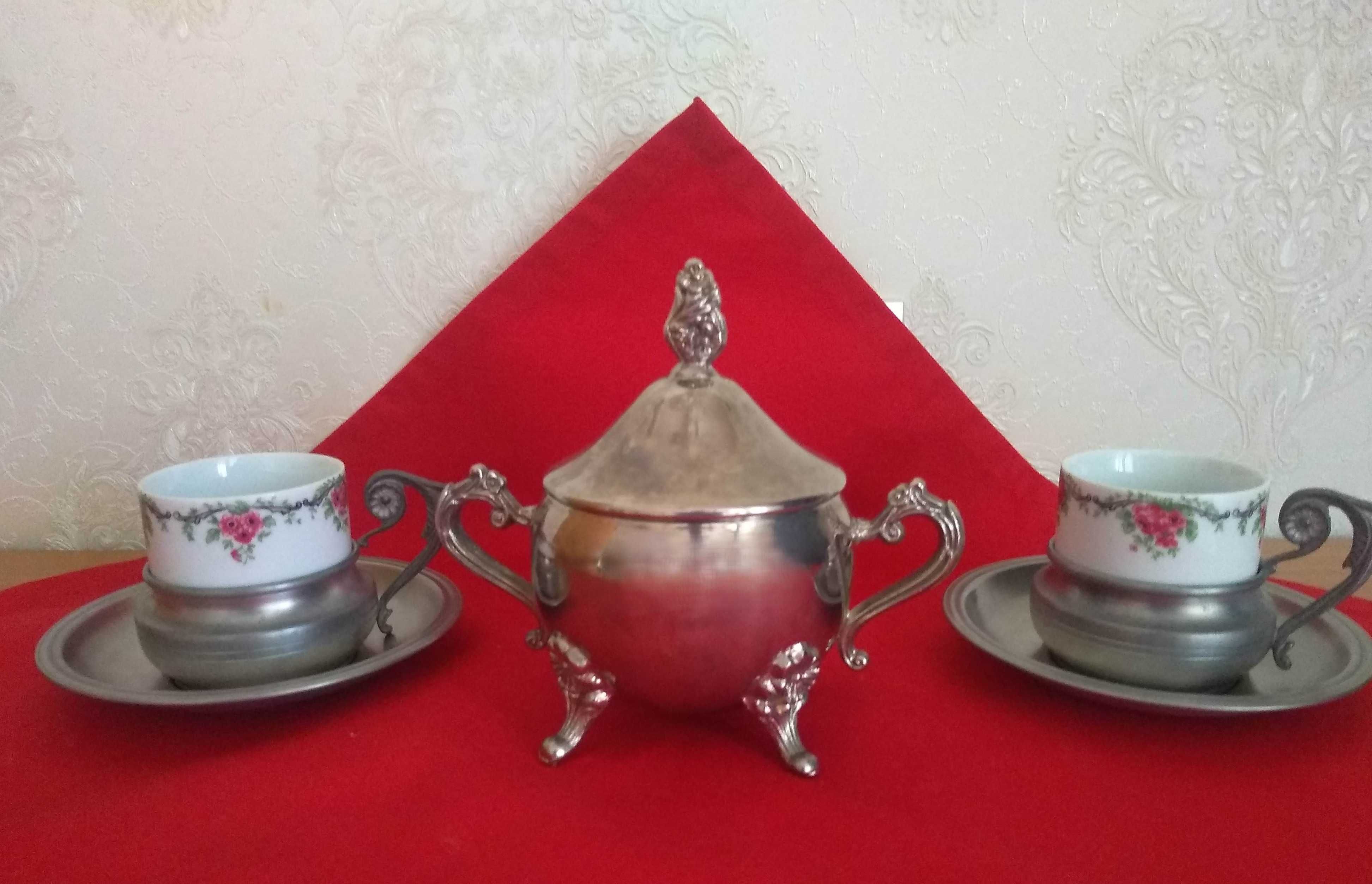 Сахарница, хромирование, серебрение внутри , производство Италия