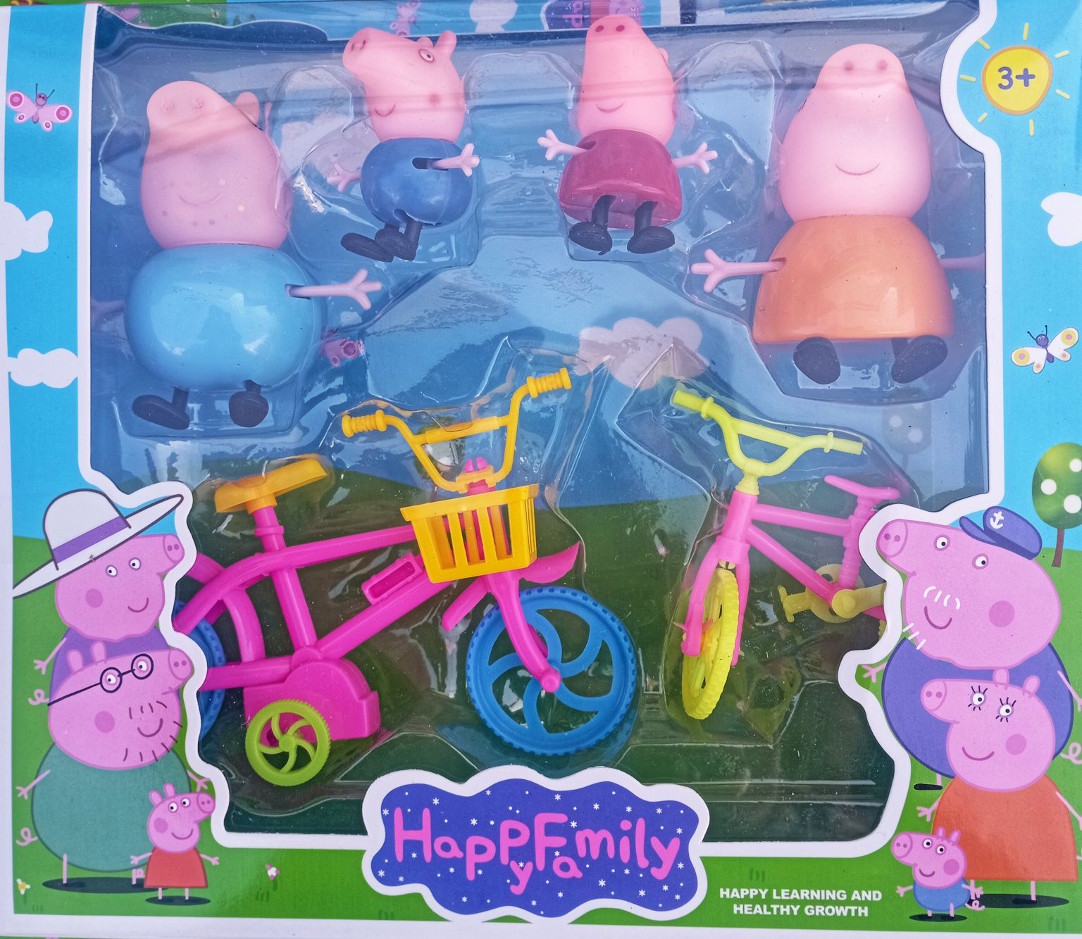 Яркий  игровой набор герои  свинки Пепа+ велосипеды