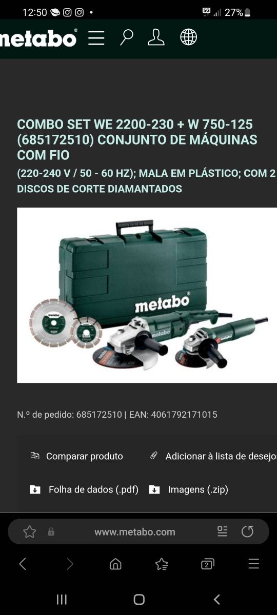 Conjunto de rebarbadoras Metabo