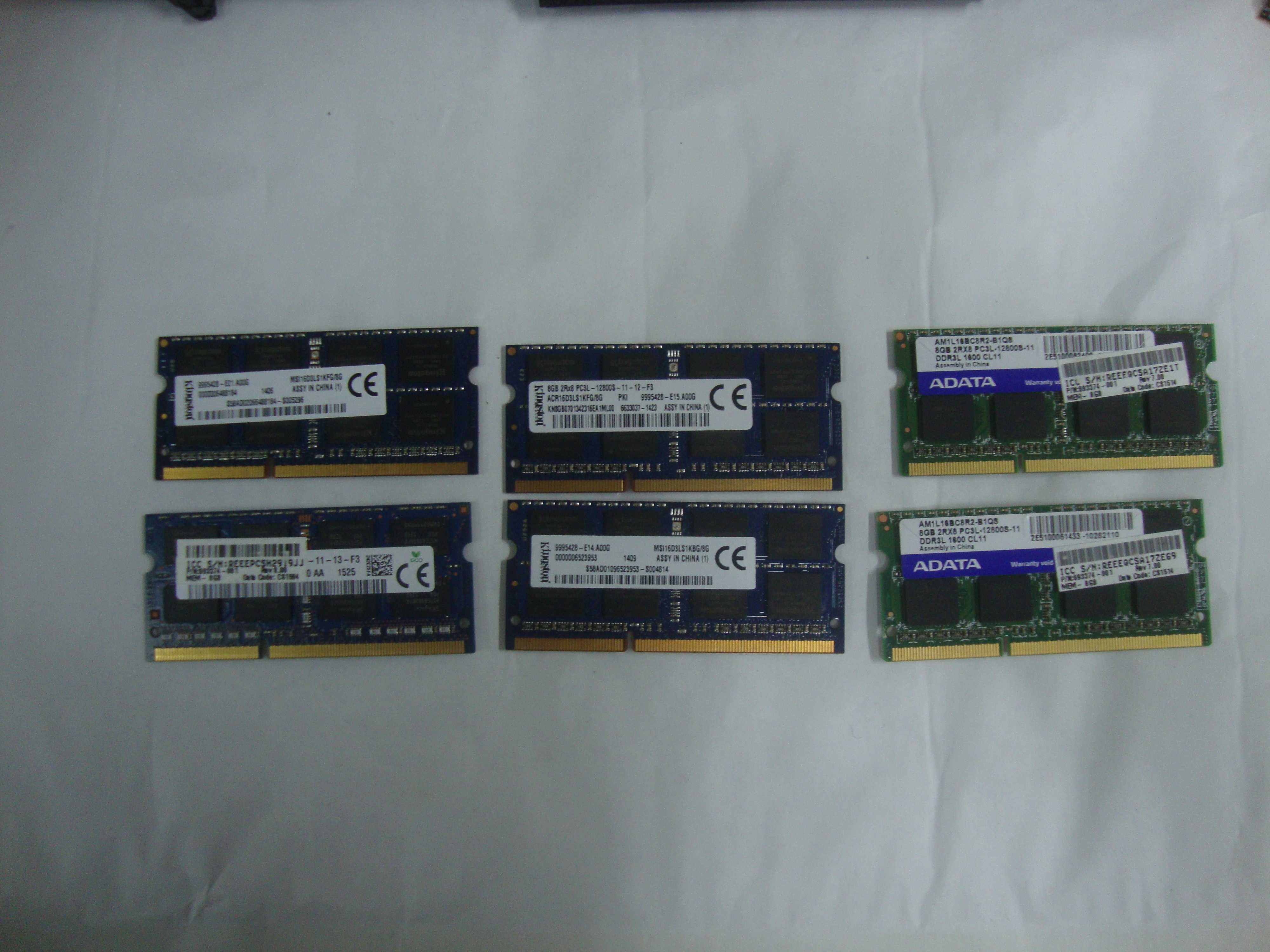 8GB DDR3 PC3L-12800S 1600MHz Micron Samsung Hynix inne do Laptopa