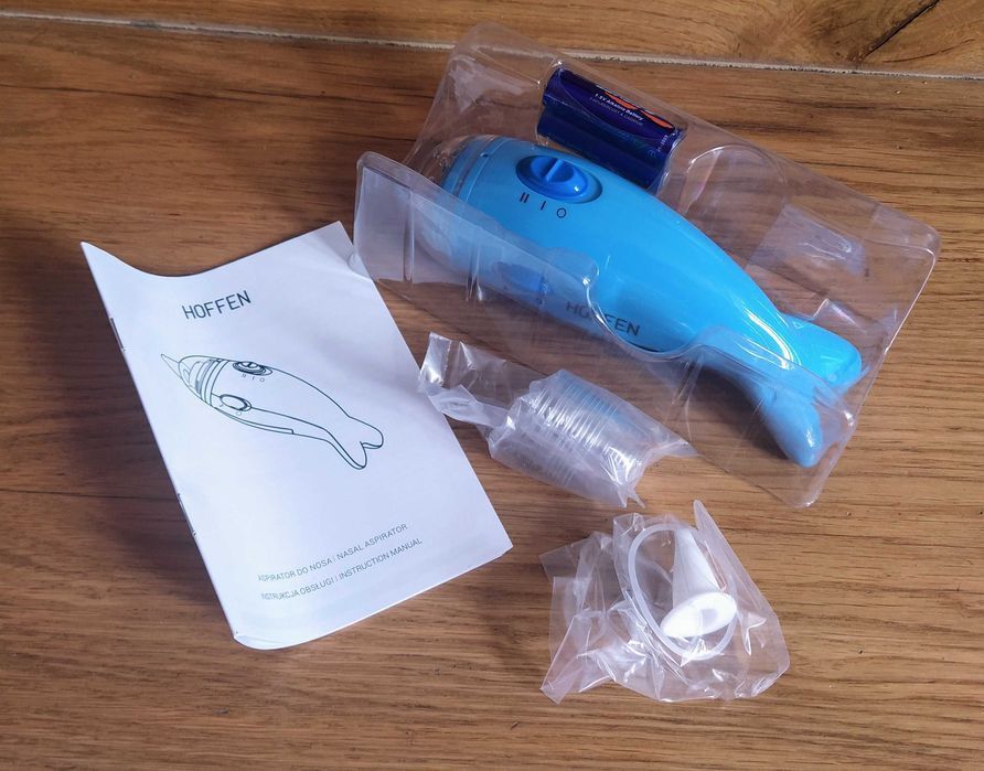 Aspirator do nosa HOFFEN z melodyjką delfin niebieski