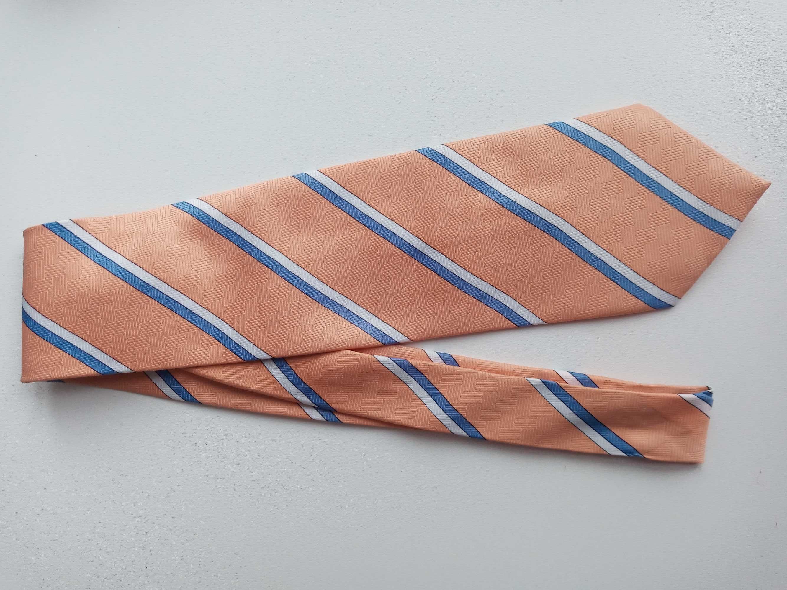 #28 Pierro Lucci pomarańczowy krawat paski