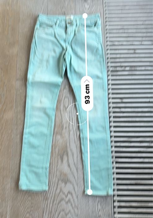 Spodnie Zara Basic miętowe r. 36